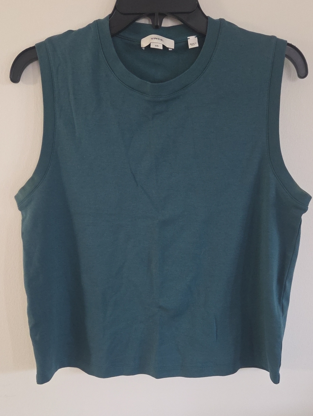 Vince Teal Crewneck Sleeveless Tank